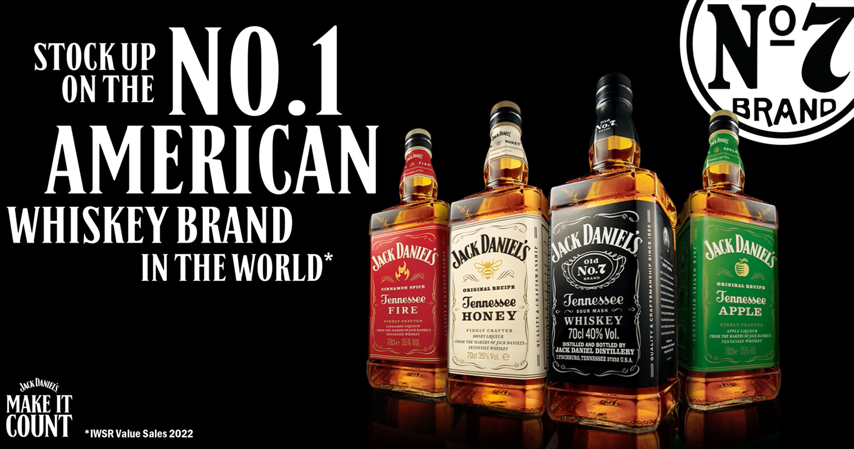Stock up on the No.1 American Whiskey brand in the world