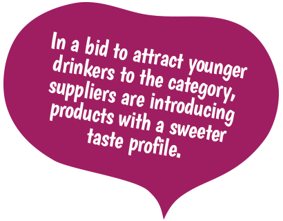 In a bid to attract younger drinkers to the category, suppliers are introducing products with a sweeter taste profile.